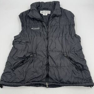 Vintage Columbia Men's Black Puffer  Vest  Dual Zipper XL Made In‎ Canada